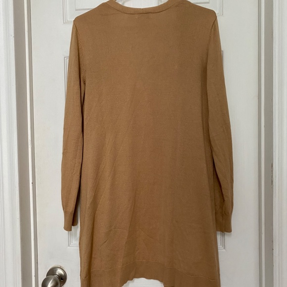 Soft Warm Brown Long Cardigan with Pockets - Picture 5 of 12